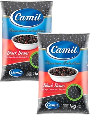 2 x Camil Brazilian Black Beans 1Kg | Premium Selection | Feij o Preto Bean Hariot Noir | GMO Free | Natural | Vegan | High Fibre & Protein