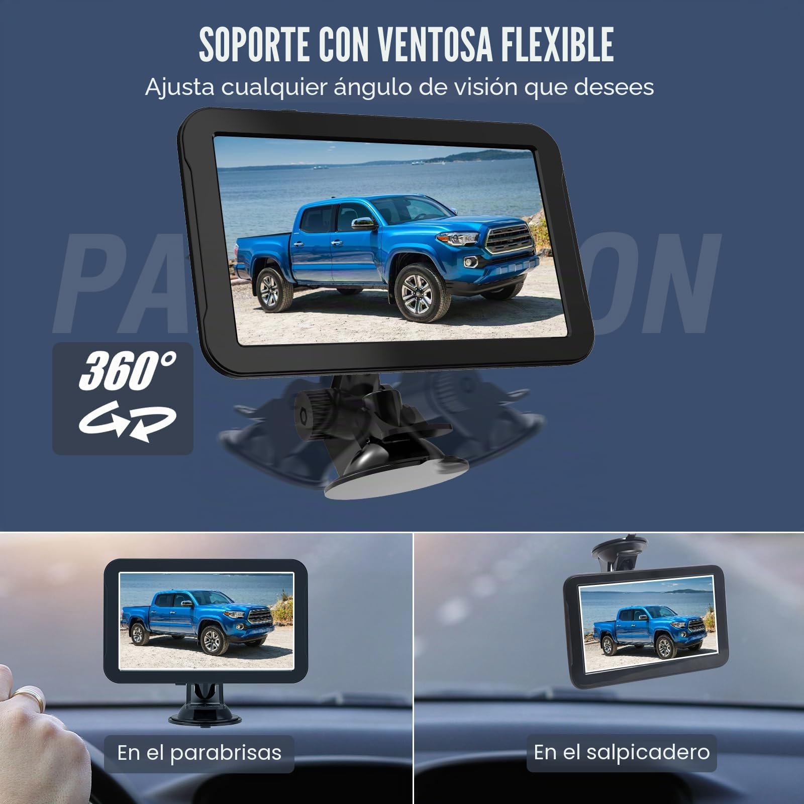 PARKVISION Kit Marcha Atrás 7" Cableado Coche 12V | LCD nítido, líneas ajustables, plug-play mechero, señal estable, sin interferencias