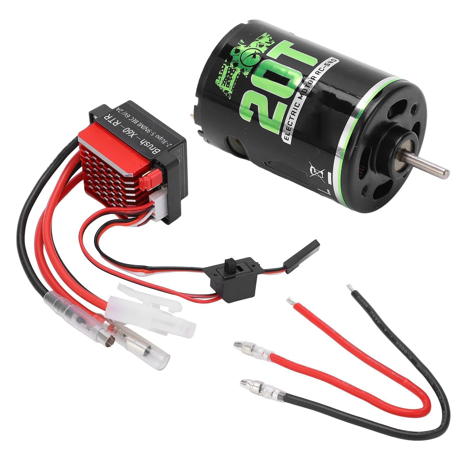 Motore Spazzolato RC, 540 Alta Torsione a Basso Rumore modalità di Funzionamento Doppia Protezione a Bassa Tensione Motore Spazzolato 360A ESC per SUV RC(20T)