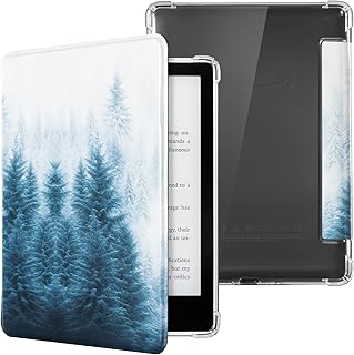 CoBak Case for Kindle Paperwhite - New PU Leather Cover and Clear Soft Silicone Back Cover with Auto Sleep Wake Feature for Kindle Paperwhite Signature Edition (11th Generation 2021 Released)