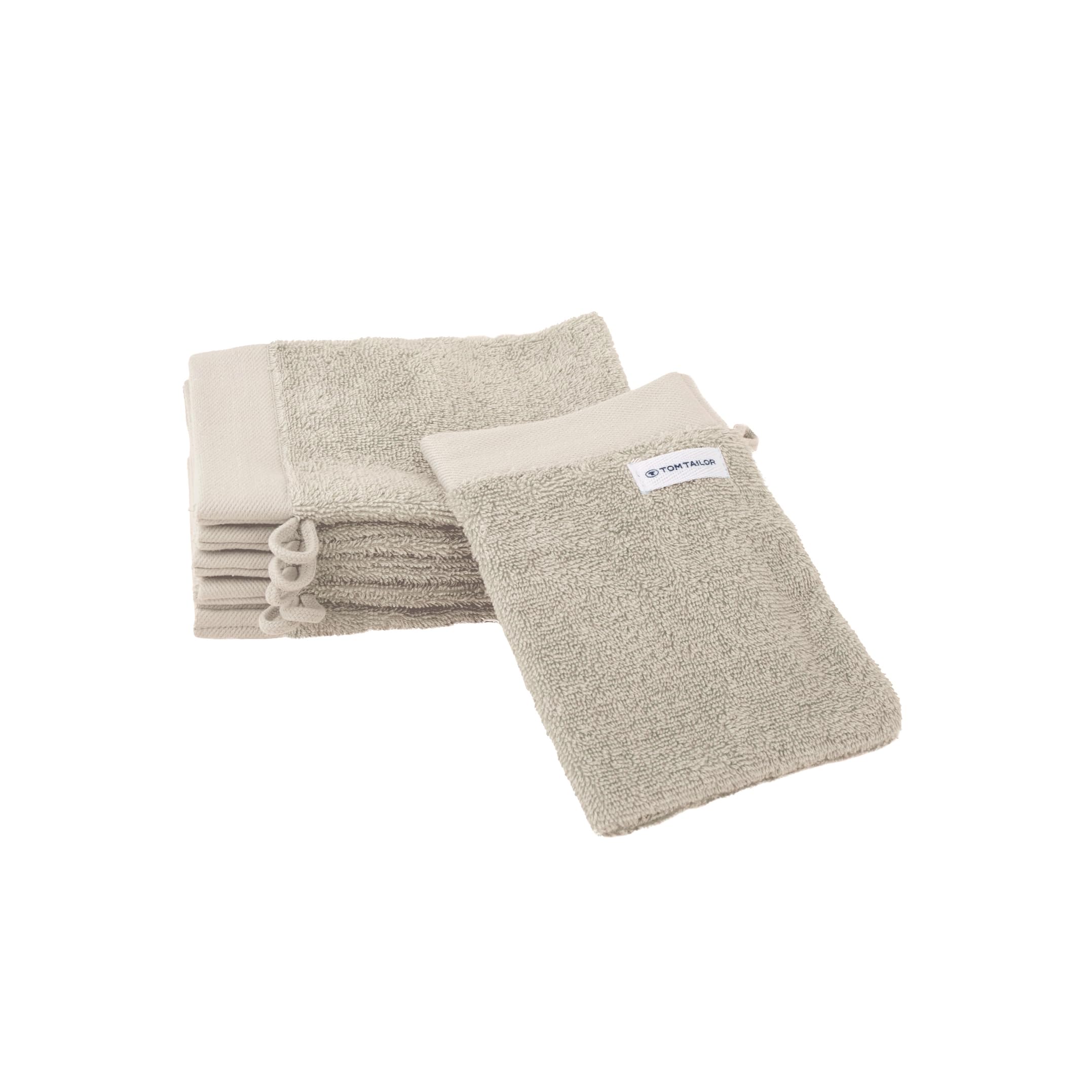 Herding Tom Tailor Wash Mitts Set of 6 16 x 21 cm 100% Cotton Terry Cloth with Hanger and Label with Logo