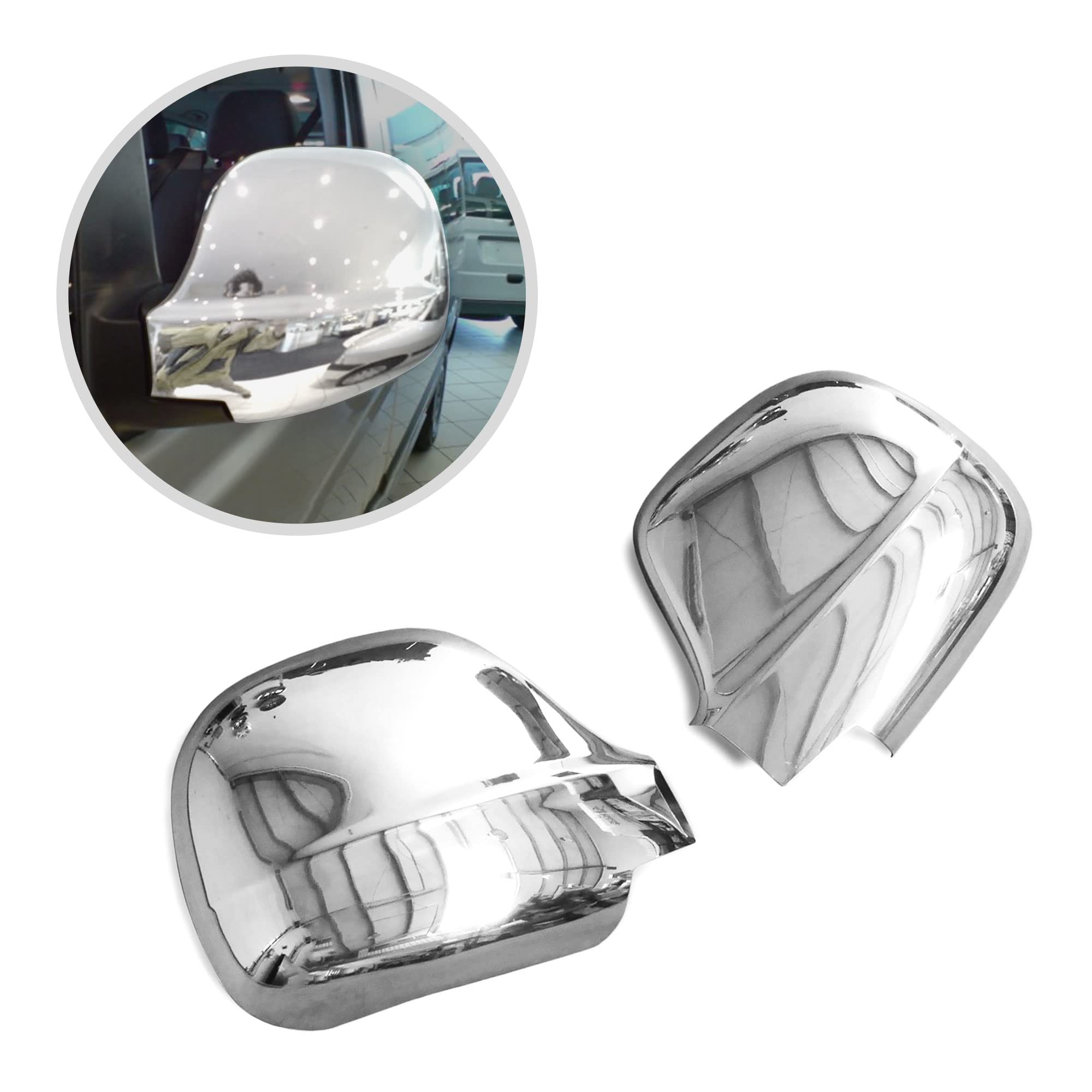 CHROMEMASTER | Nakładki na Lusterka Zewnętrzne | Kompatybilne z Mercedes Vito W639 2003-2010 | Stal nierdzewna; Osłony Lusterek to Niepowtarzalny Wygląd Auta i Ochrona Przed Uszkodzeniem