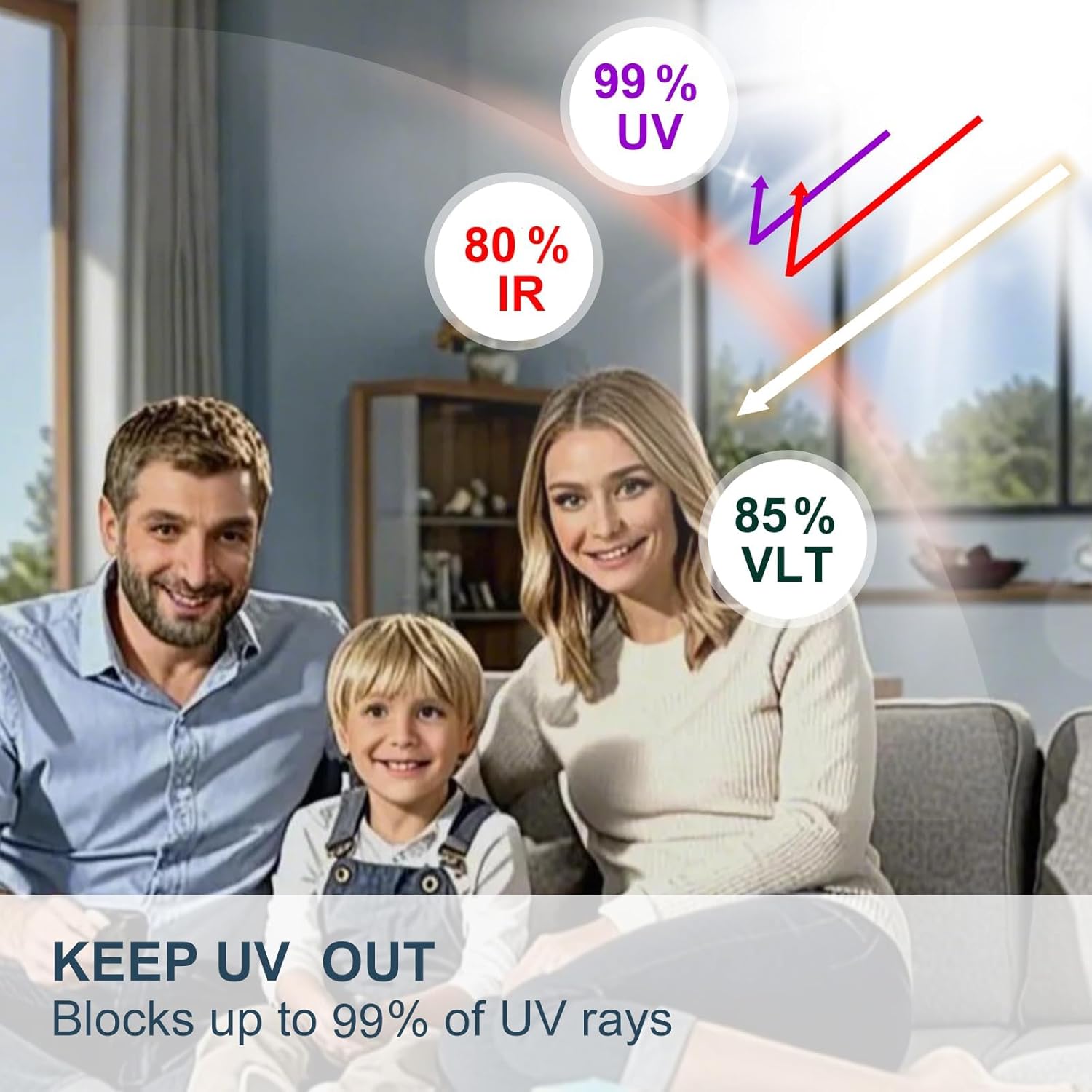 Window Privacy Tint Film - Superior Heat Rejection, Blocks 99% Harmful UV Rays, Enhances Privacy, Reduces Glare, Long-Lasting for Residential & Commercial Use (Ice Blue 35.4 InchX 6.56 Feet)