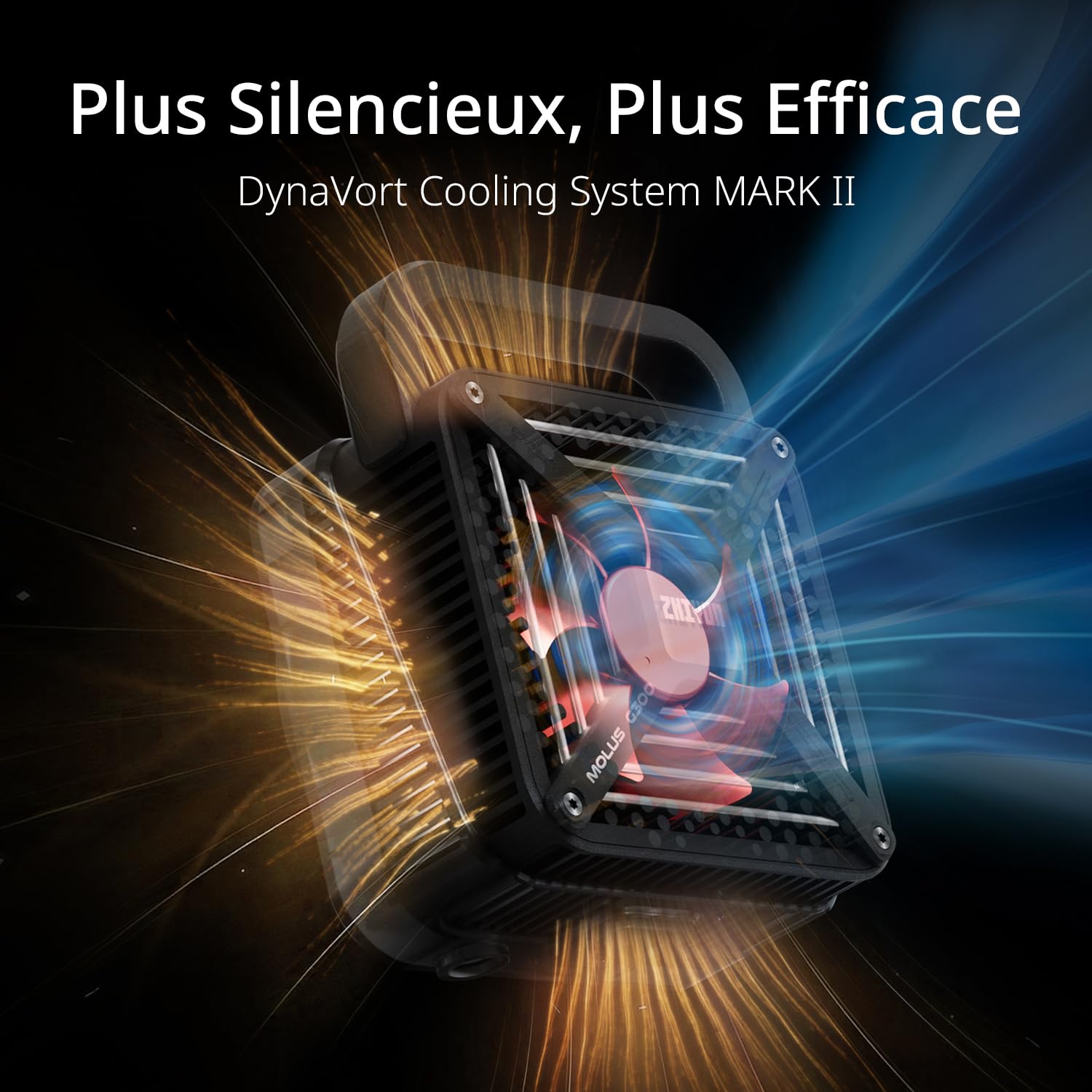 ZHIYUN Molus G300 [Official] Lumiere Video 300W, COB LED Eclairage Video avec Bowens Mount, Bi-Color Streaming Lampe avec 60900 Lux/ 2700~6500K/ CRI≥95/ TLCI≥97/ Contrôle APP