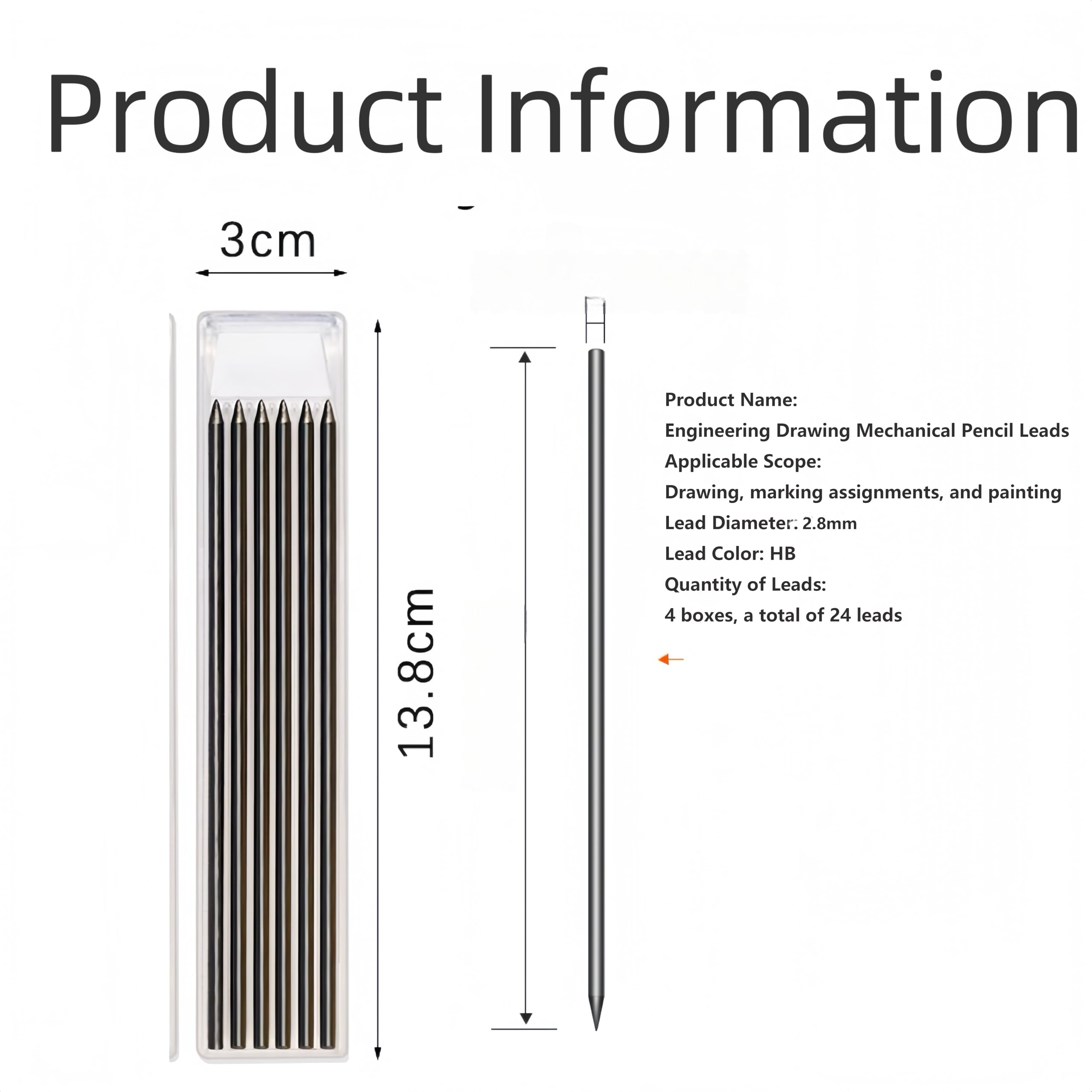 4 Recharges Marqueur MEMOFYND Et Trousse - Mine 2.8mm Graphite - Pour Menuiserie, Dessin