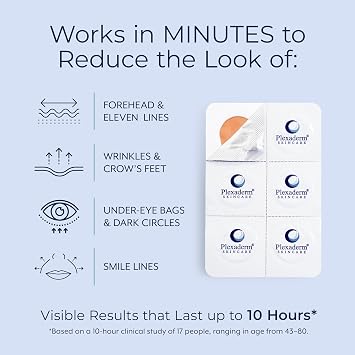 Plexaderm Rapid Reduction Eye Serum - Visibly Reduces Under-Eye Bags, Wrinkles, Dark Circles, Fine Lines & Crow's Feet Instantly, Anti Aging Wrinkle Remover for Face, 30 Single Use Pods