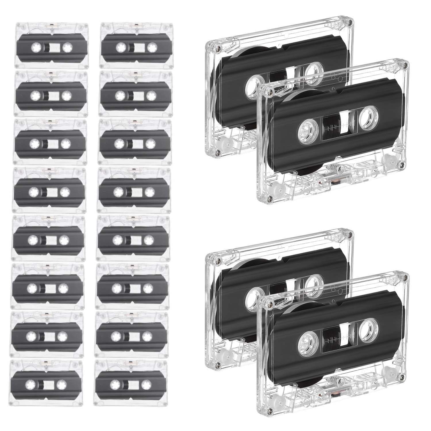 Gatuida 20 Pcs Audio Tape Transparent Cassettes Tapes Replacement Cassette Tape Tapes for Recording Standard Size Cassette Voice Recording Cassettes Cassette Tapes Packing Box Mix Plastic-image-30