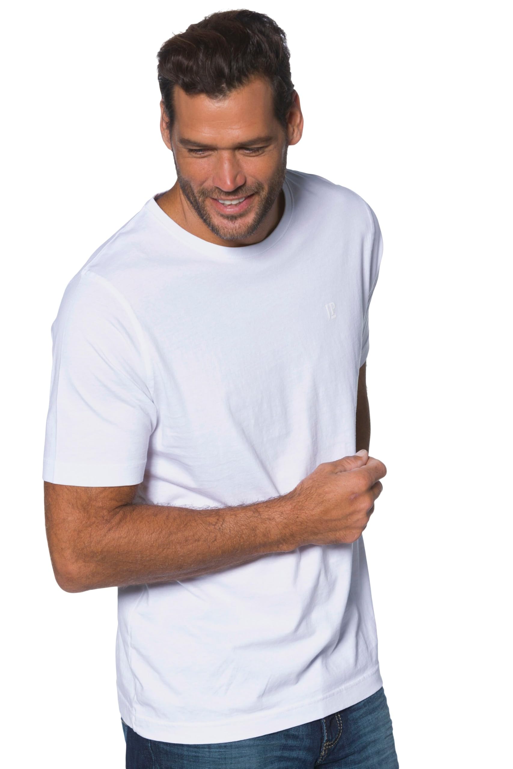 JP 1880 Herren Bis 8XL, T-Shirt im Doppelpack, Basic-Shirt aus Reiner Jerseyqualität, Rundhals, Bequeme Passform T-Shirt (2er Pack)