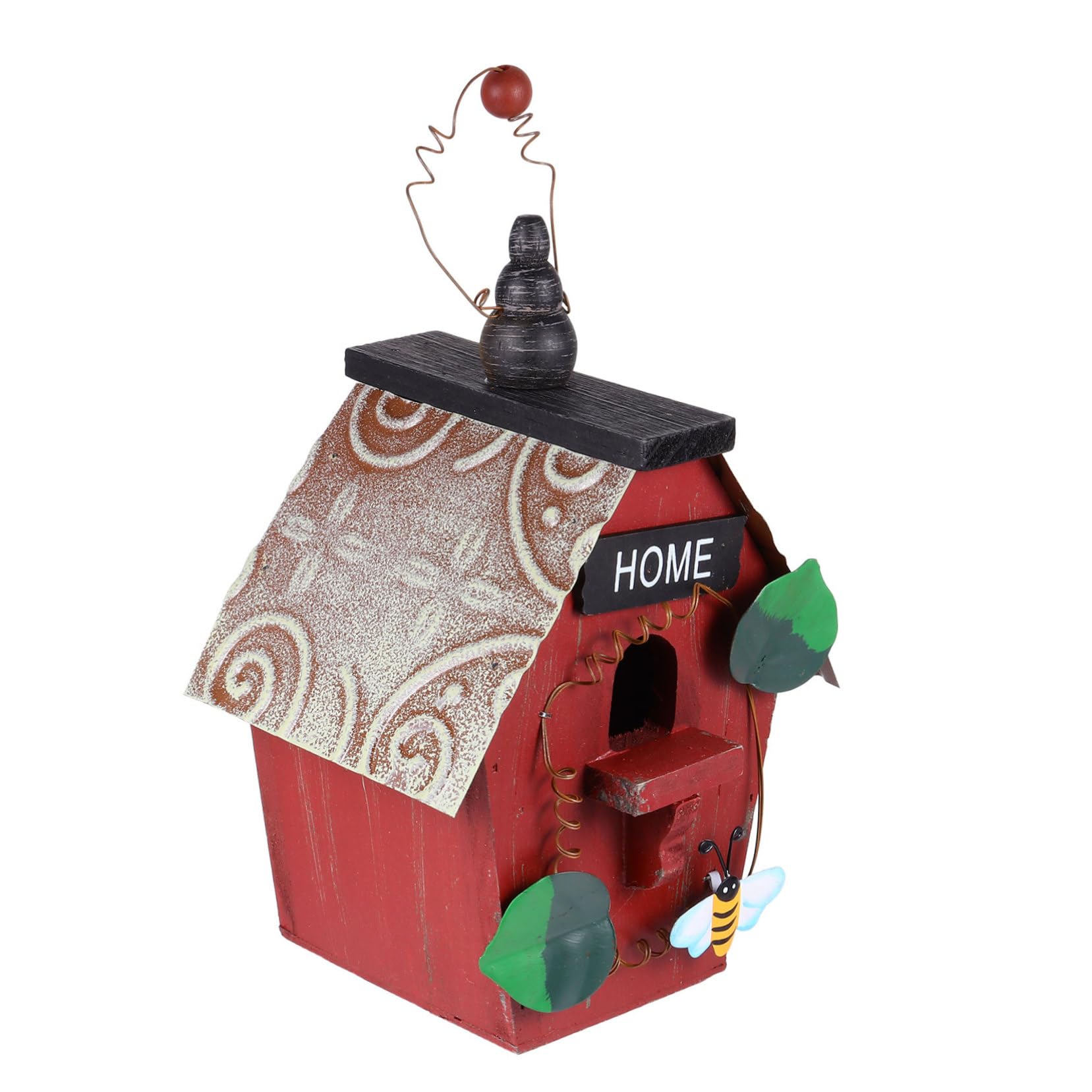 POPETPOP Hanging Wooden Bird Nest Ornament Creative Decorative Birdhouse for Outdoor Garden Durable Natural Pendant Design Present for Bird Lovers Adds Charm to Any Space