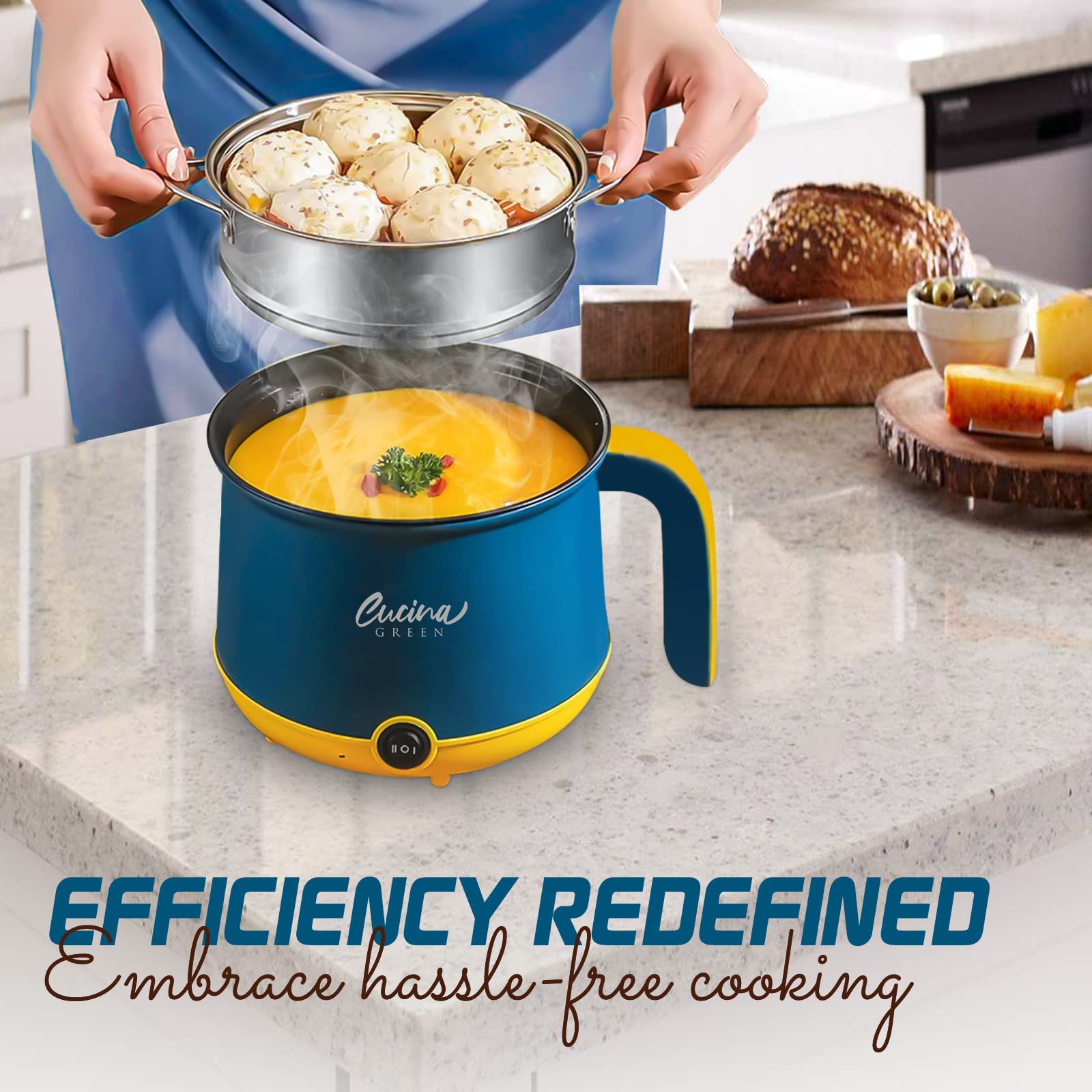 Cucina Green 4 Cups Instant Mini Electric Rice Cooker - Stainless Steel ...
