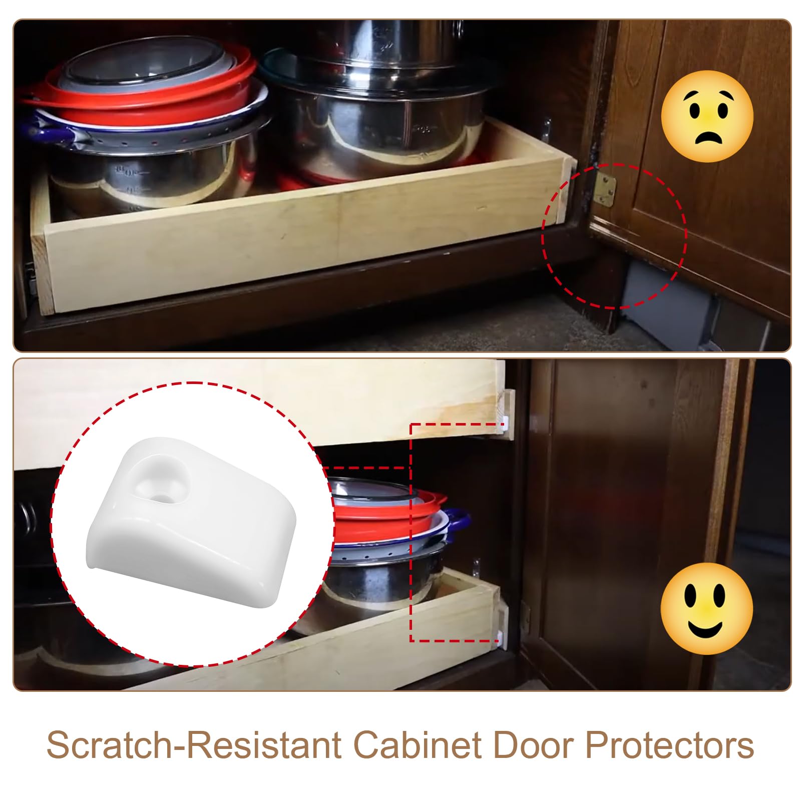 15 protectores deslizantes para cajones de muebles para estantes enrollables, almohadillas de nailon antimarcas, protectores de puerta de armario resistentes a los arañazos, prevención de daños y