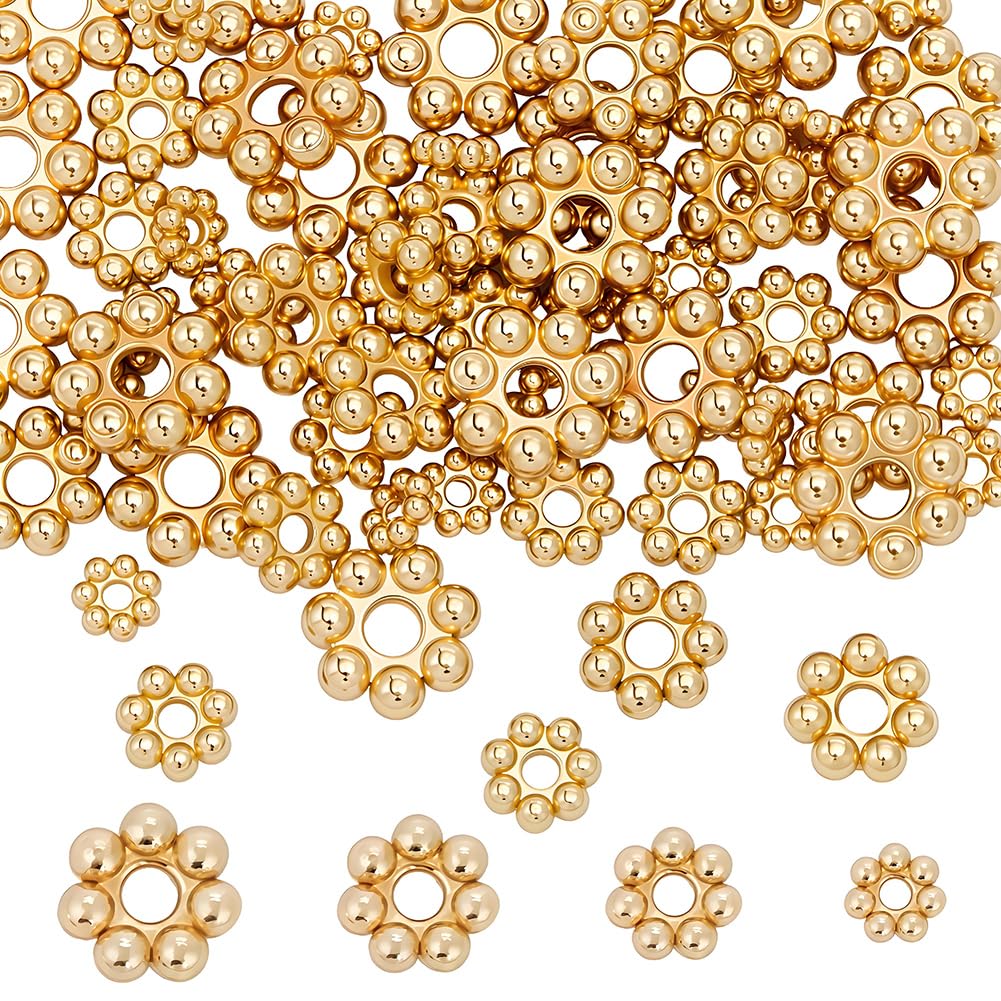 Perles intercalaires anti-ternissement en acier plaqué or pour vos bijoux