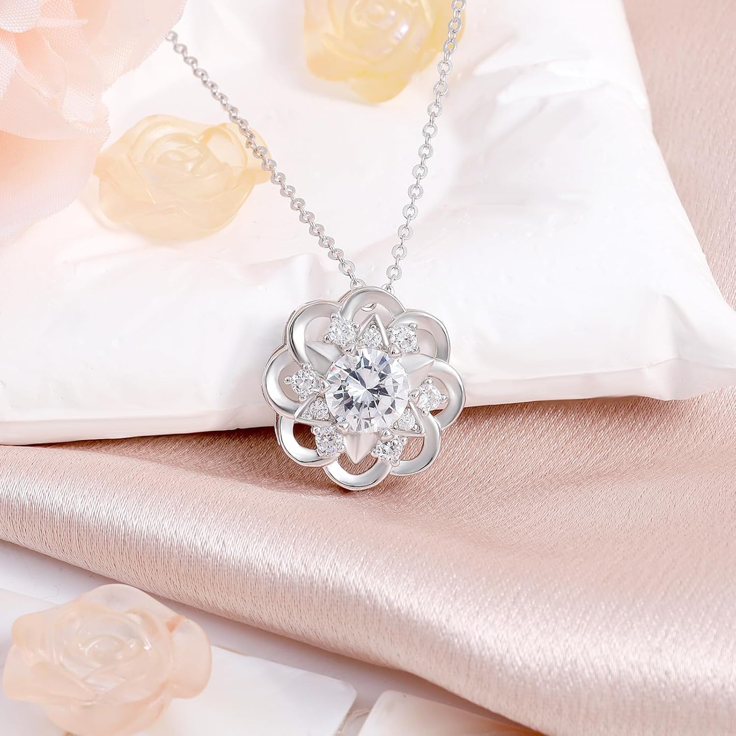 Sterling Silver Pendant Necklace Charms Hypoallergenic Fashion Jewelry Dainty Valentines Day Birthday Gift for Women - Image 4