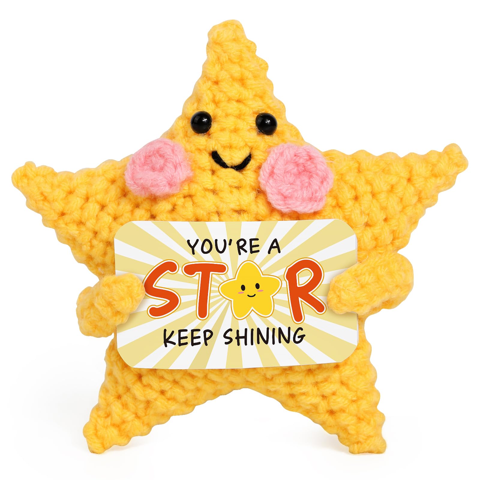 Crochet Star Gift, Knitted Star Emotional Support Gift Positive Keepsake