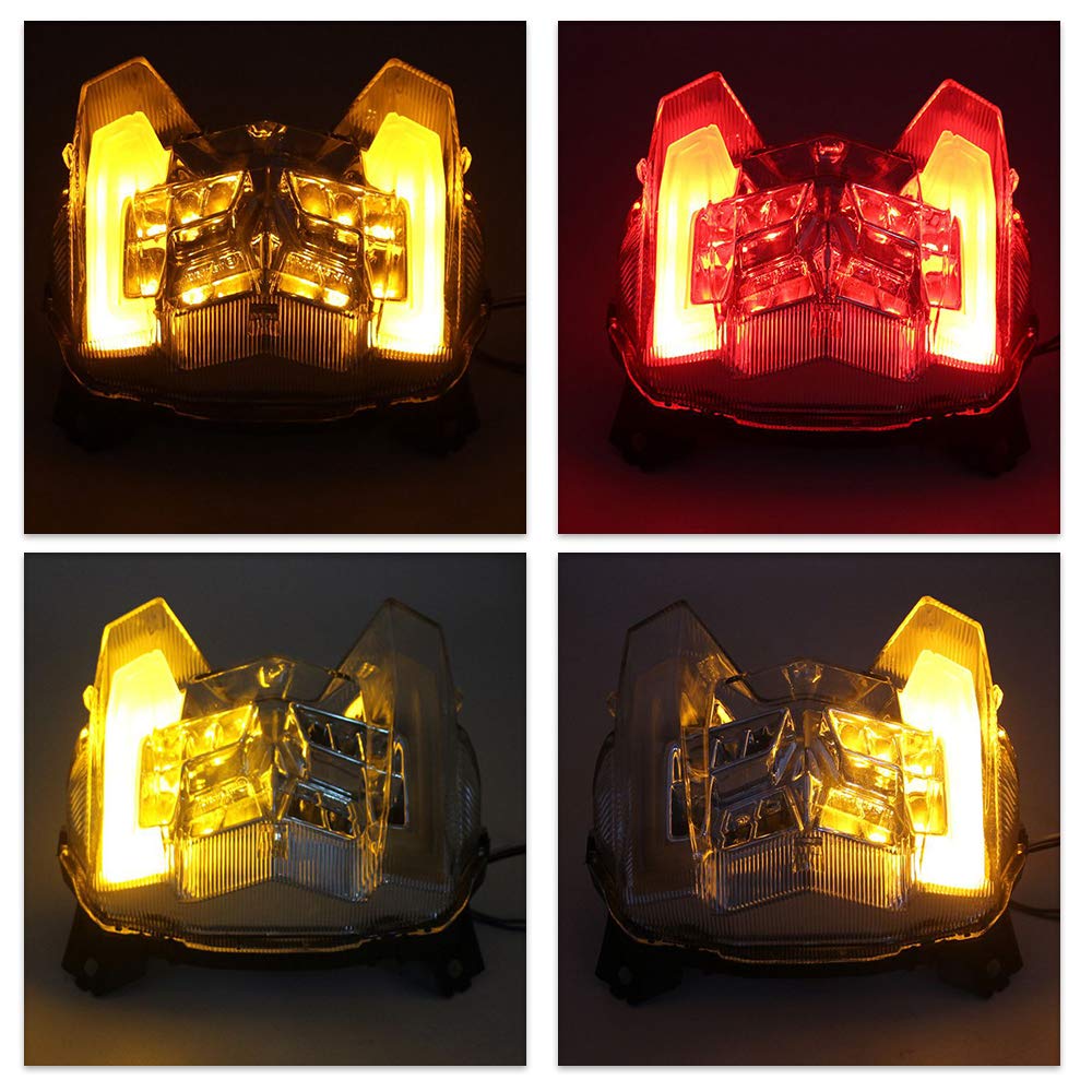 per Yamaha MT09 FZ09 MT FZ 09 2020 2019 2018 2017 Fanale Posteriore Fanale Posteriore Luci Integrate a LED Stop Freno Lampeggiatori Indicatori di direzione (Chiaro)
