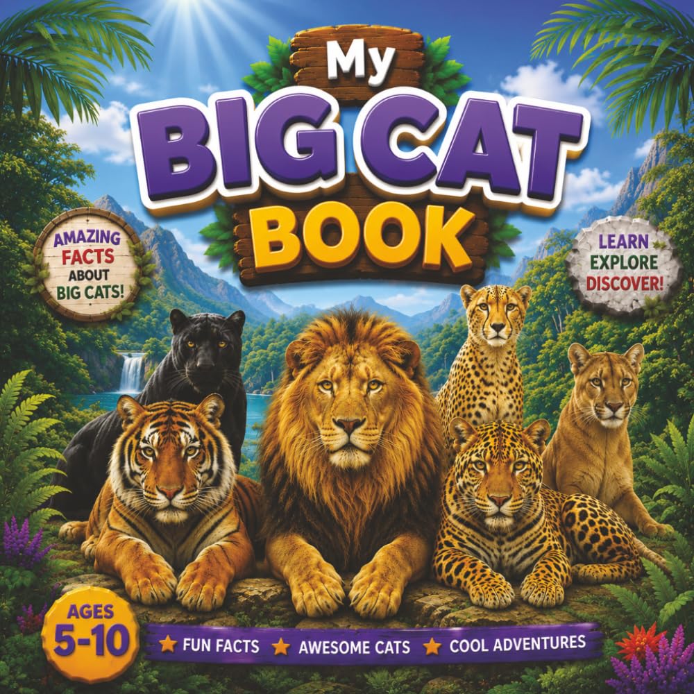 My Big Cat Book: Amazing Facts, Stunning Pictures, and Fun Learning About 36 Incredible Big Cats Including Lions, Tigers, Leopards, Jaguars, Cheetahs, ... for Kids Ages 5–10 (My Amazing Animal Books)