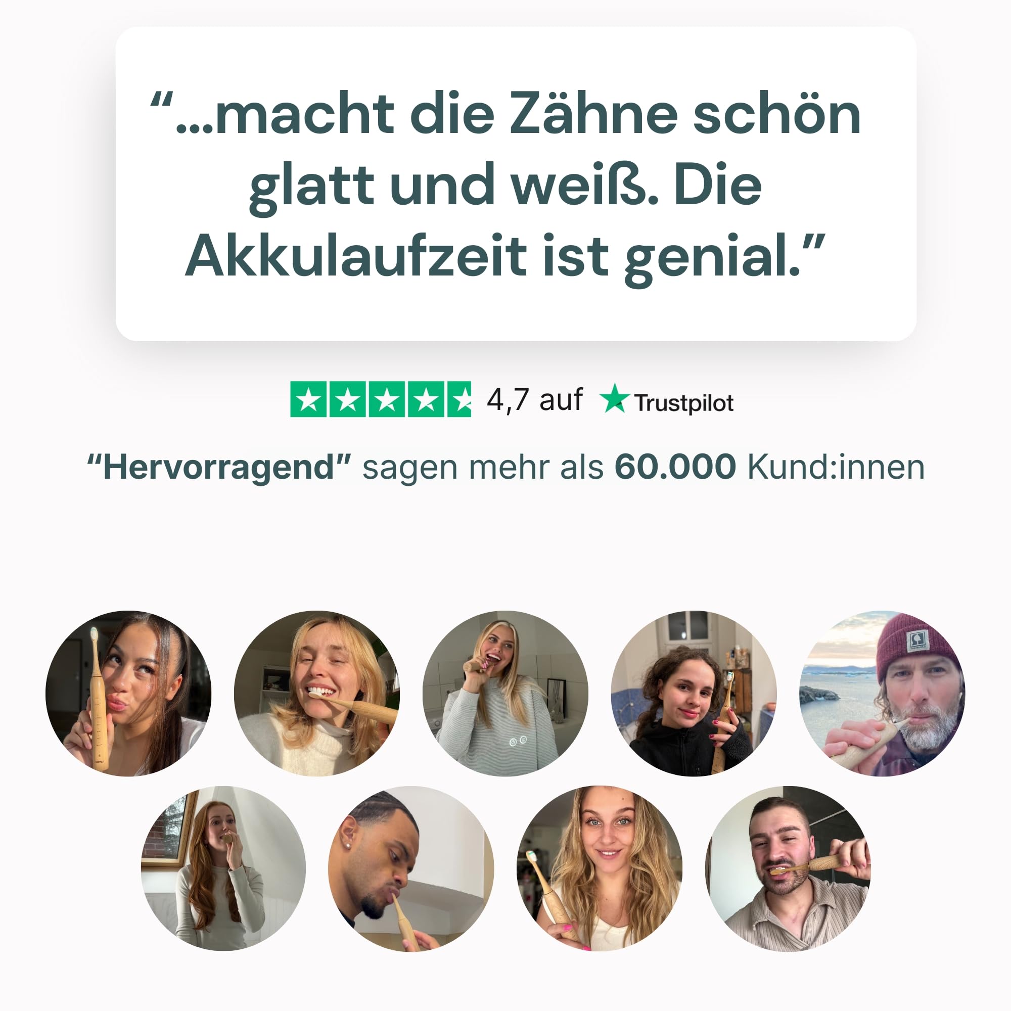 Schallzahnbürste KOA V2 Pro - elektrische Zahnbürste mit über 8 Wochen Akkulaufzeit & 5 Reinigungsmodi - inkl. Bambus-Bürstenkopf, Reiseetui & Smart-Timer - 2 Jahre Garantie - bamtoo