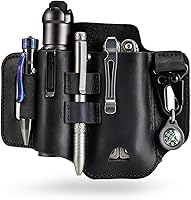 Vista 7 de Funda multiherramienta de cuero ST1 – Organizador de cinturón EDC para herramientas Leatherman, linterna, bolígrafo y clip para llavero, duradero