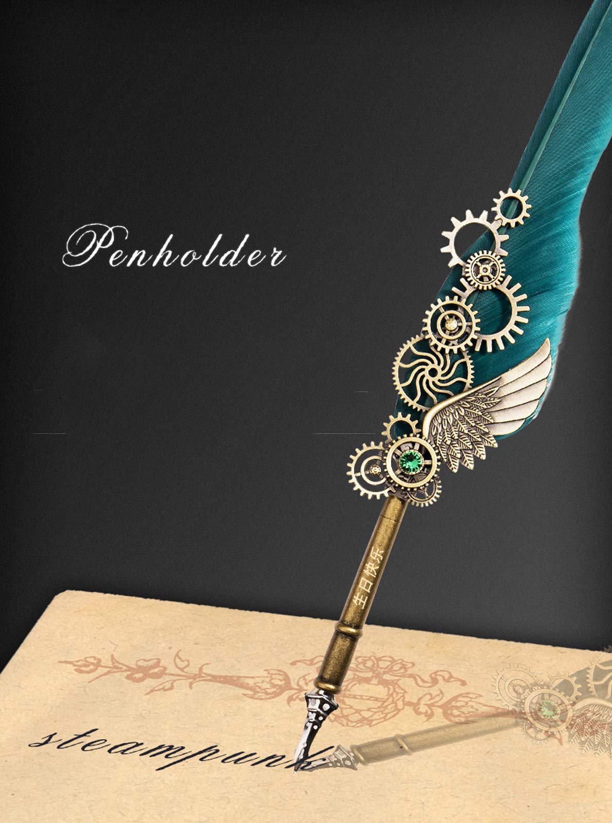 Steampunk Noitzbuch Notizbuch, antik, handgefertigt, ledergebunden, für tägliche Notizen, mit Blanko-Seiten, 16.5 x 12.8 cm, Geschenk, Reisetagebuch Enthält Keine Tinte,K