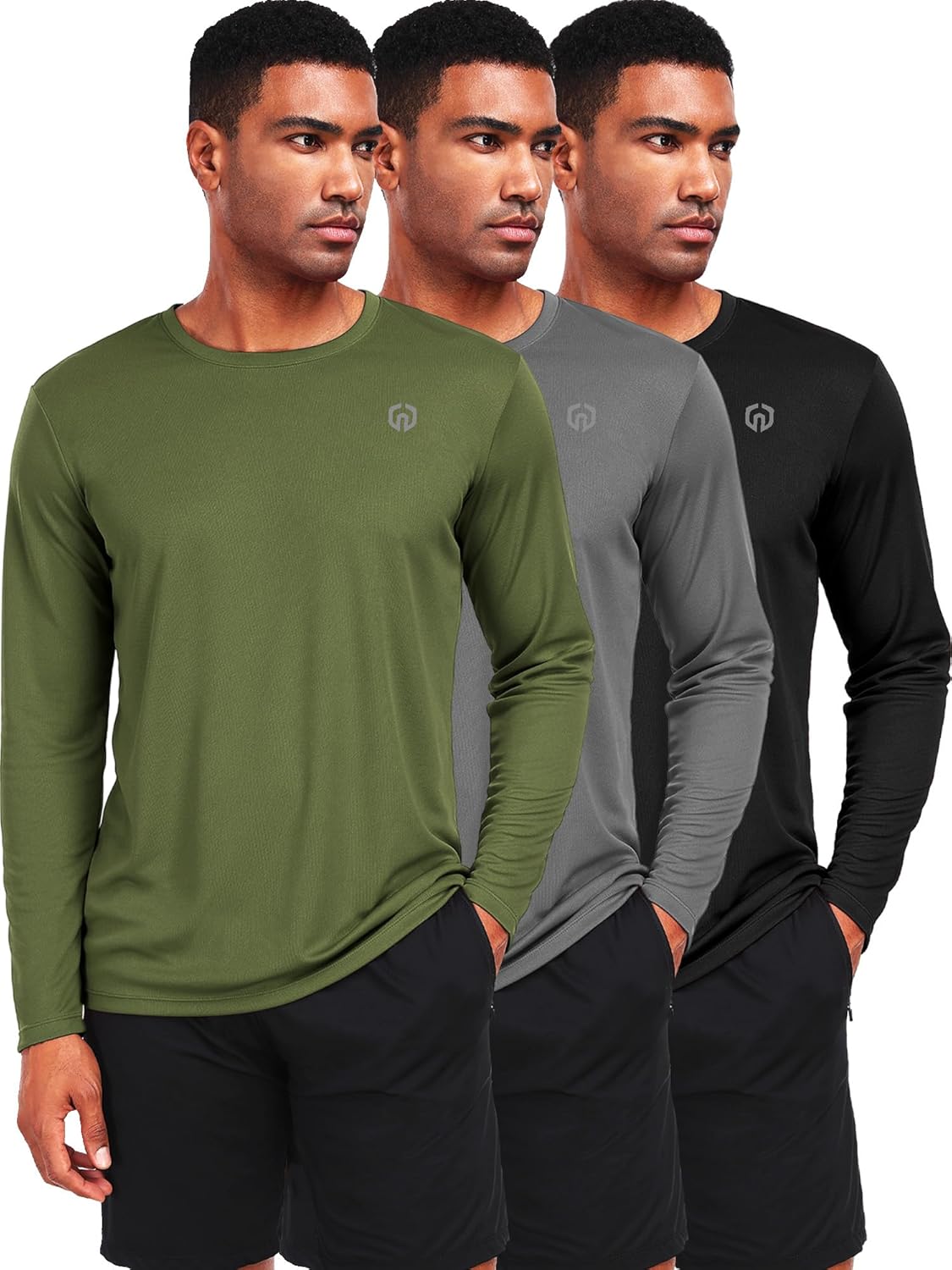 NELEUS Men's Workout Long Sleeve Running Shirts Mesh Fishing Hiking T-Shirts/Hooded