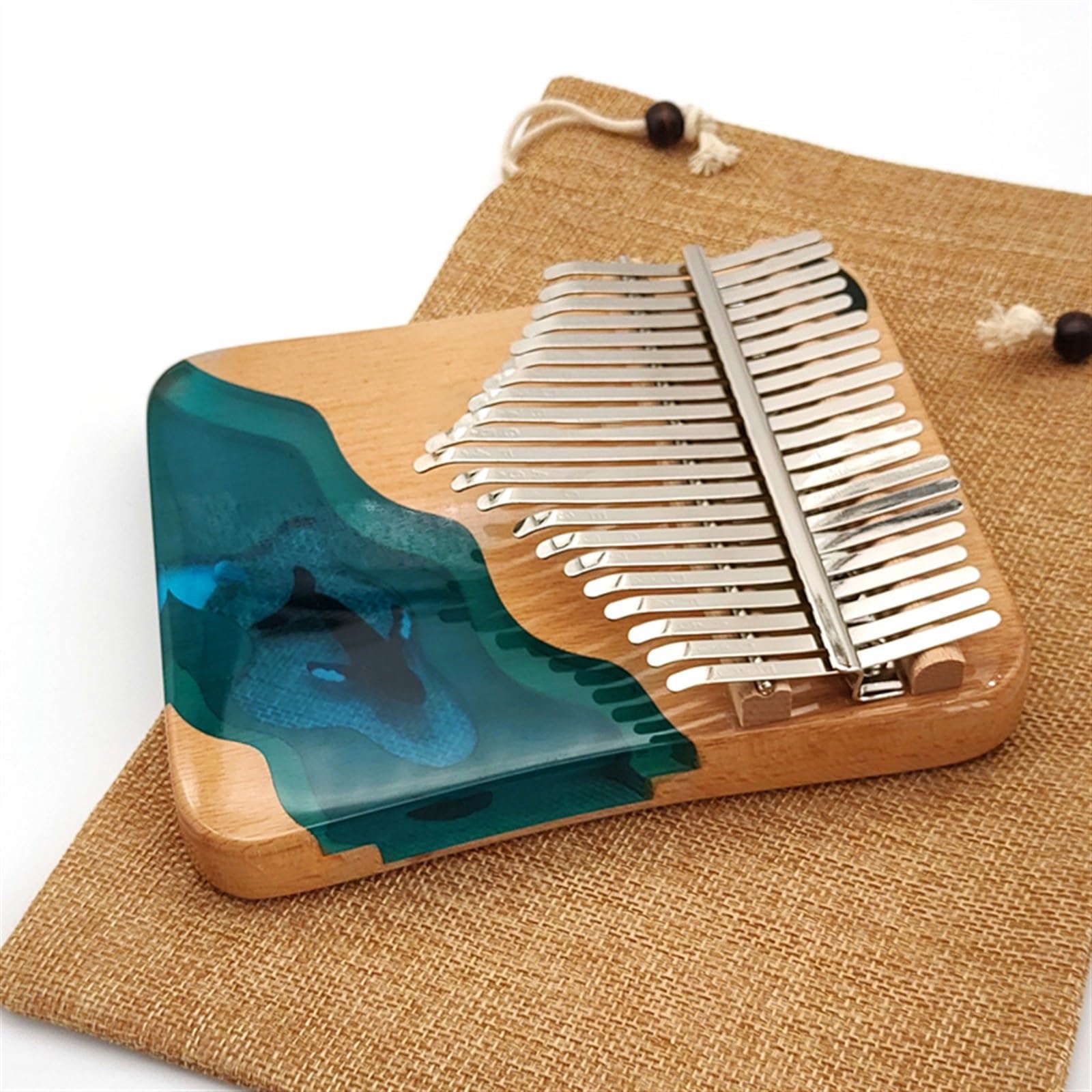 Przenośny 21-klawiszowy Instrument Muzyczny Kalimba Keyboard Z Żywicą I Bukowym Fortepianem W Tonacji C Przenośne Pianino Kciukowe