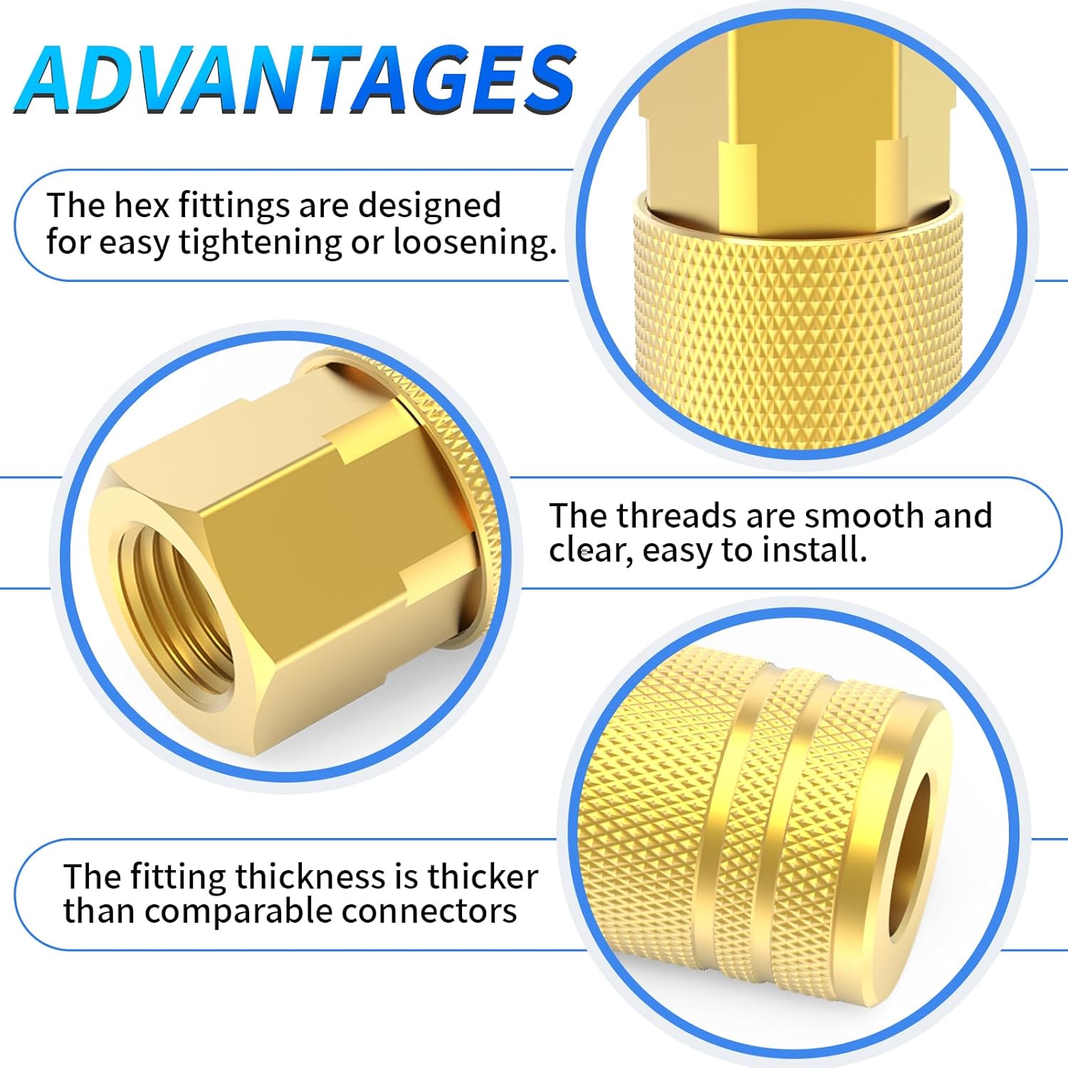 ChillWaves 1/4-Inch Brass Female Industrial Coupler,1/4" NPT Female 6-Ball Quick Connect Air Coupler Air Hose Fittings(12-PACK)