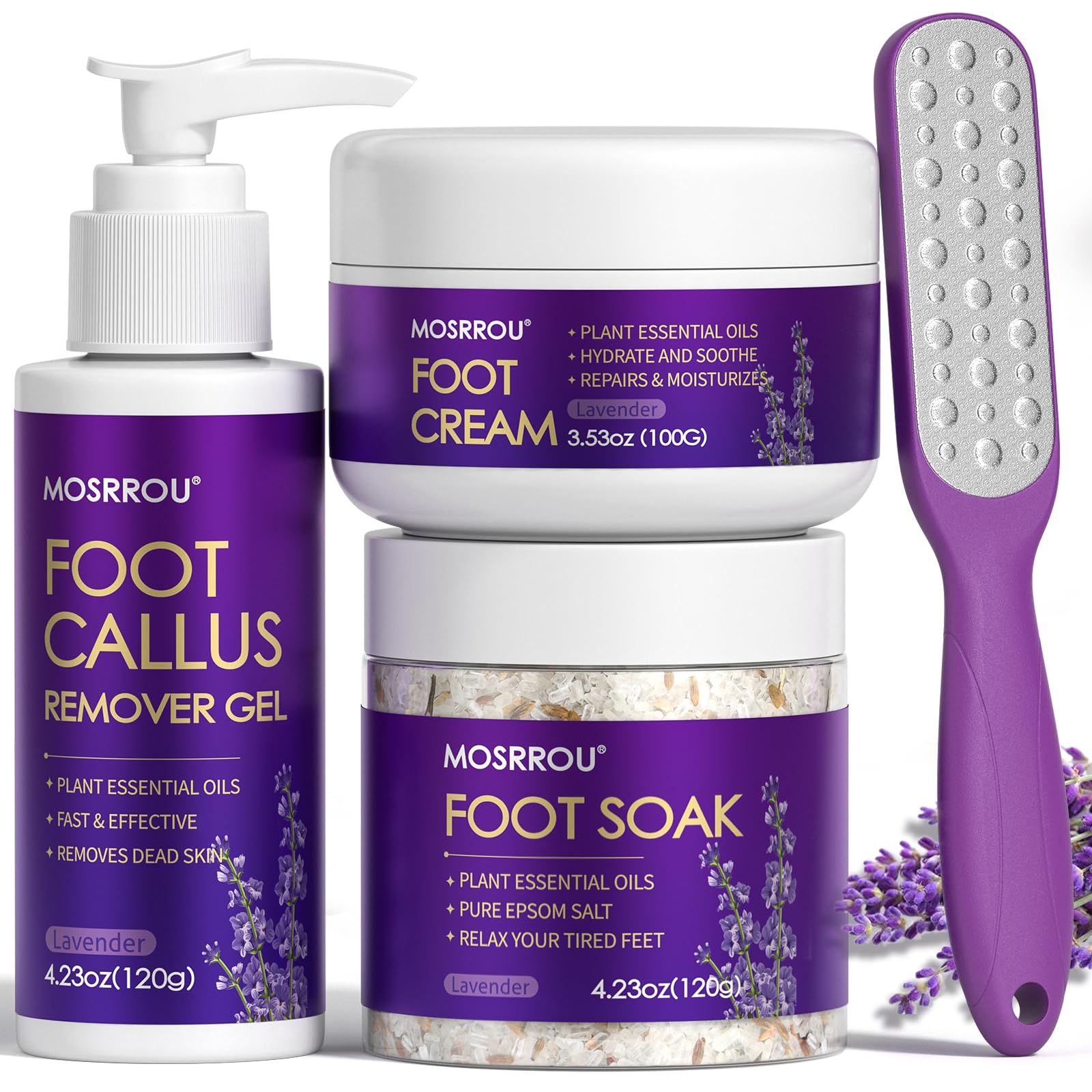 Pedicure Kit for Feet 4PCS Lavender Foot Spa Kit Foot Soak Care Kit at Home