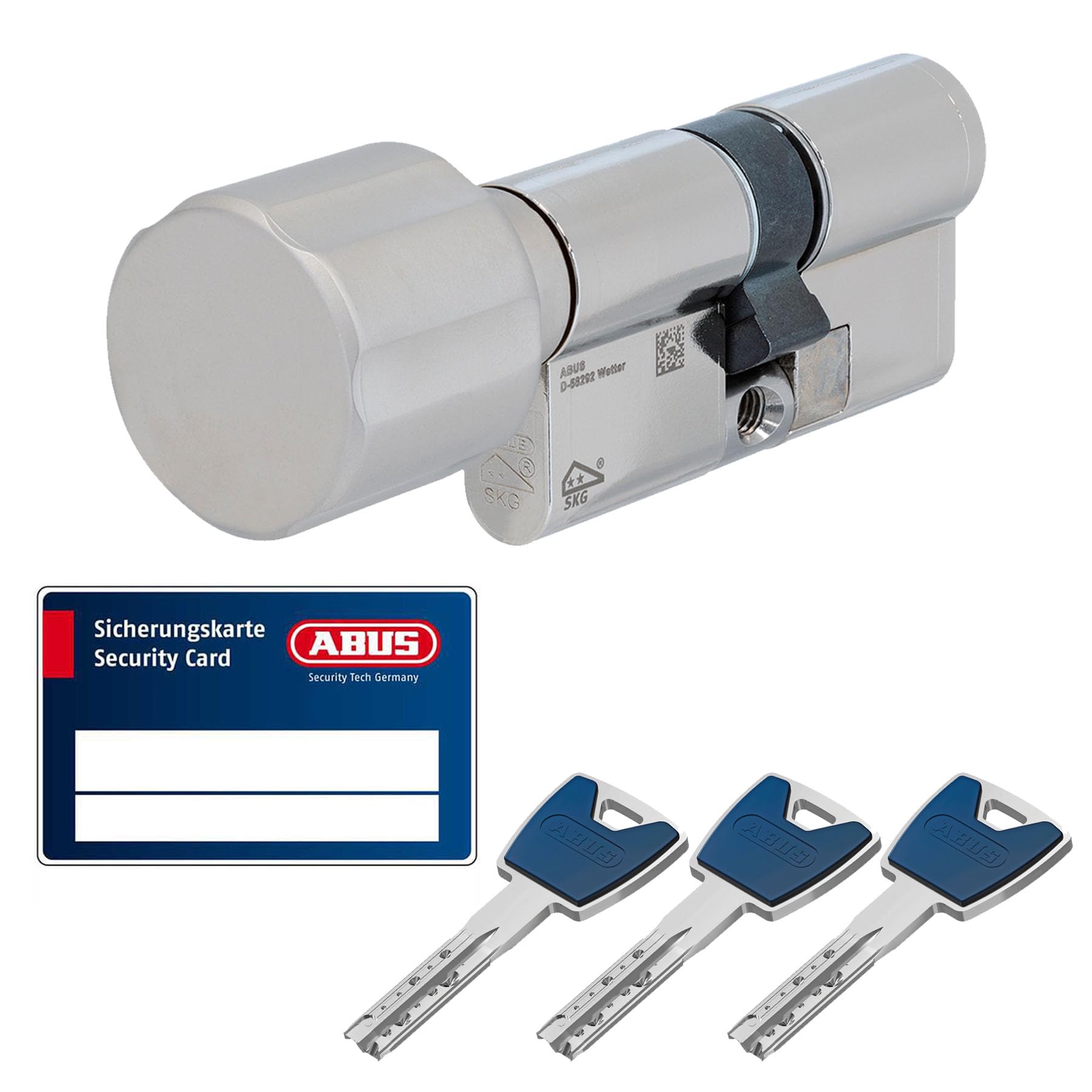 ABUS EC880 Schließzylinder modular Knaufzylinder 30/40K gleichschließend Türzylinder für Haustür und Wohnungstür inkl. Sicherungskarte