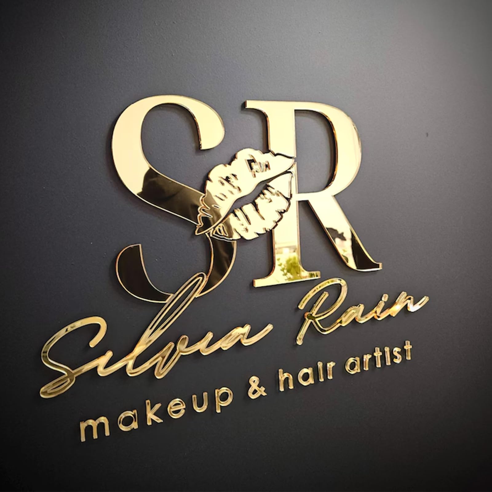 Panneau personnalisé en acrylique avec logo – Plaque nominative personnalisée en acrylique transparent pour salon de coiffure, spa de manucure, studio de massage, bureau – Panneau mural intérieur