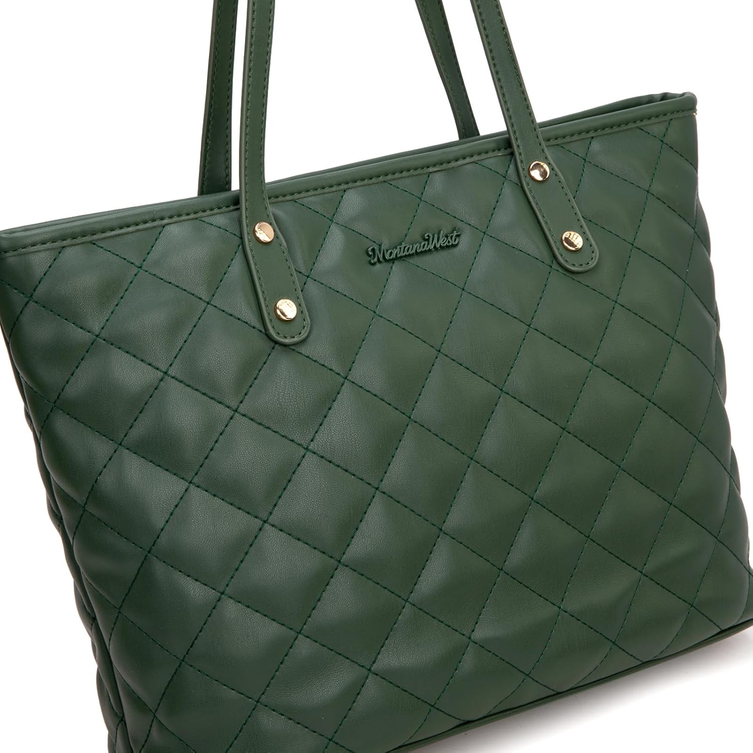 Montana West Quilted Tote Bag for Women Large Shoulder Bag Fashion Handbags with Top Zipper - Image 4