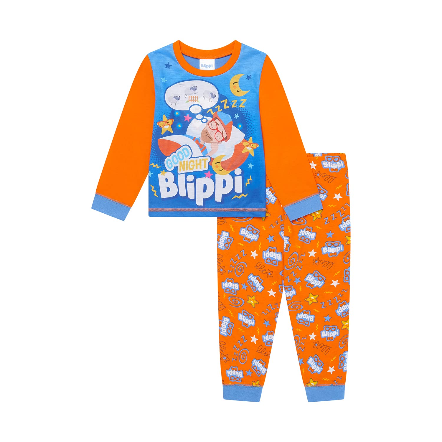 Blippi Boys Pyjamas PJs Set Ages 18 Months to 7 Years (6-7 Years) Orange