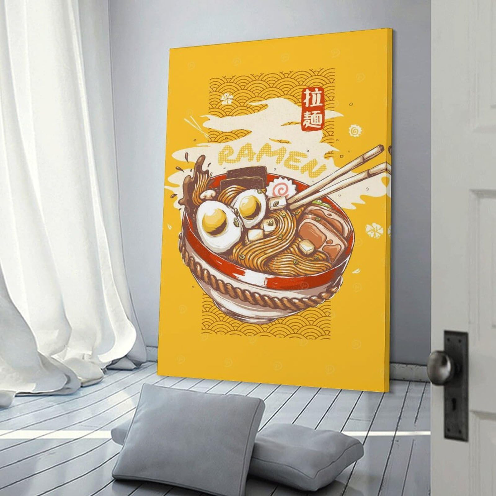 Junmoney Ramen Wall Picture Print 20x30inch(50x75cm), for Work Areas, Reading Rooms Or Studios, An Interior Accent for Desk Areas