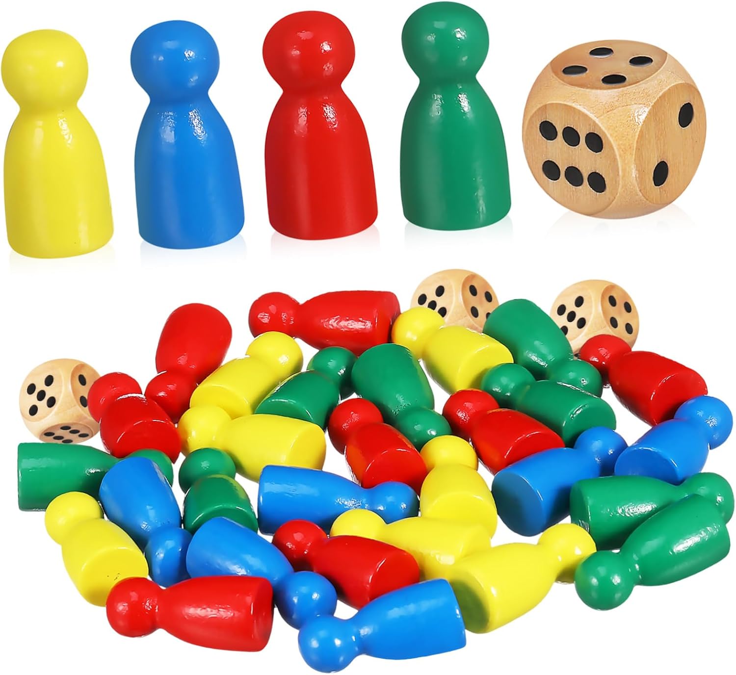 Xmas Wooden Replacement Game Pieces Figure Shapes for Children Party
