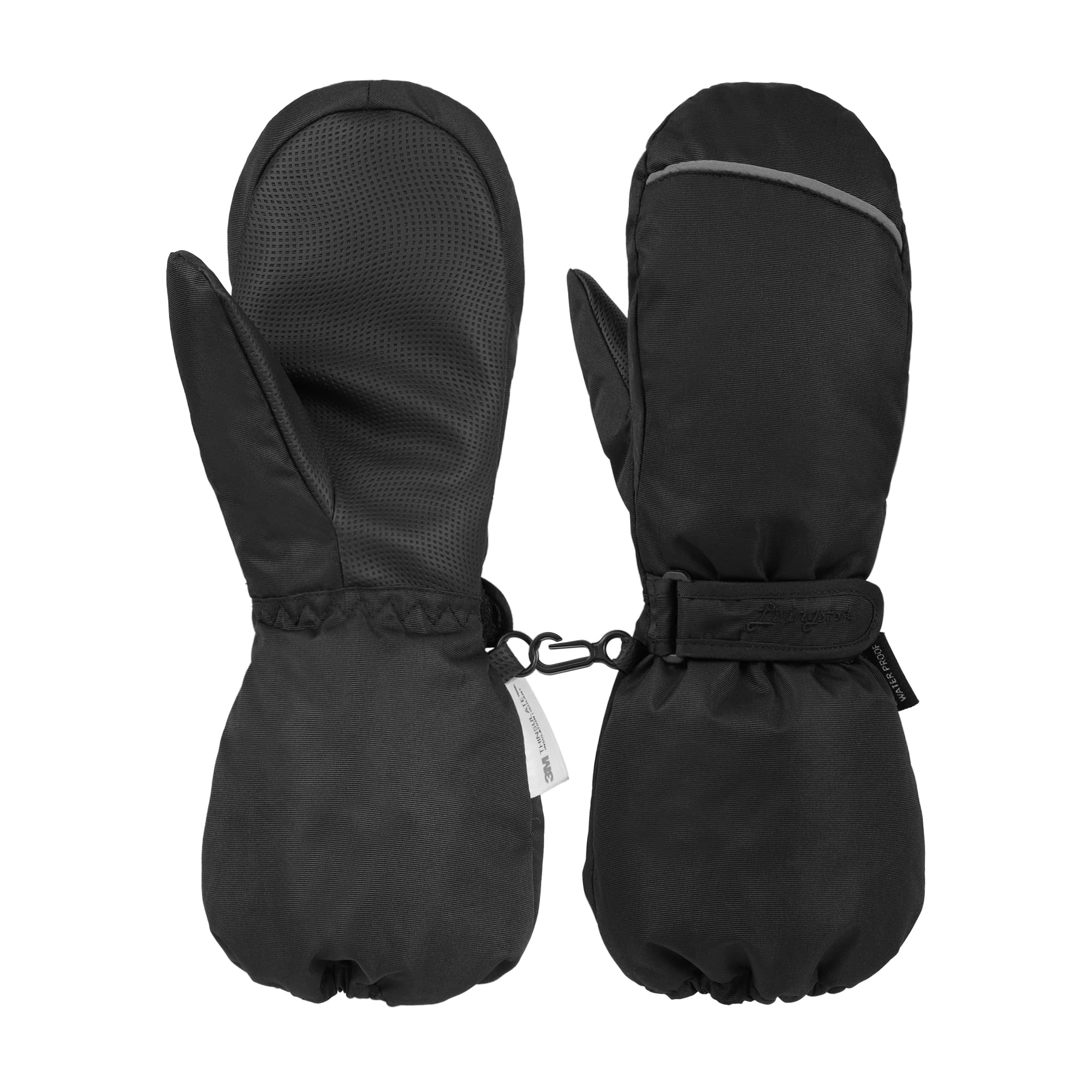Livingston Toddler Winter Gloves Toddler Mittens Waterproof Gloves Toddler Boy Kids Ski Mittens for Youth Kids Winter Gloves, Black, M