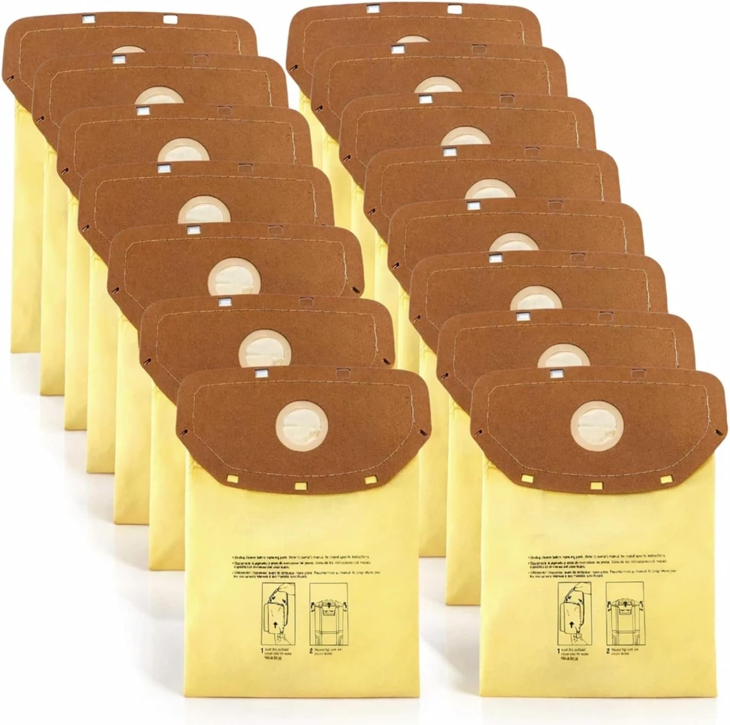 15 Pack AH10232 Sealed Collar Vacuum Bags for Hoover Commercial MPWR 40V Cordless Backpack Vacuum CH93619, CH93600 | Type CB1 Replacement Filter Bag with Leak-Proof Design