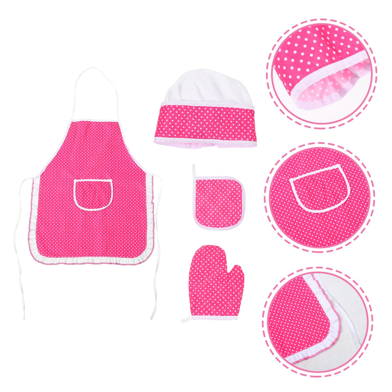 VALICLUD Cooking Apron for Boys and Girls Toddler Chef Hat Apron Set Fun Role-playing for Boys Girls