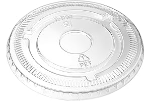 Comfy Package 100 Count Flat Plastic Cup Lids