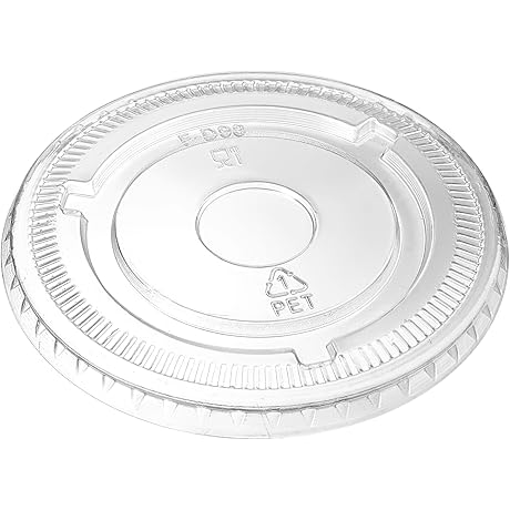 Comfy Package 100 Count Flat Plastic Cup Lids