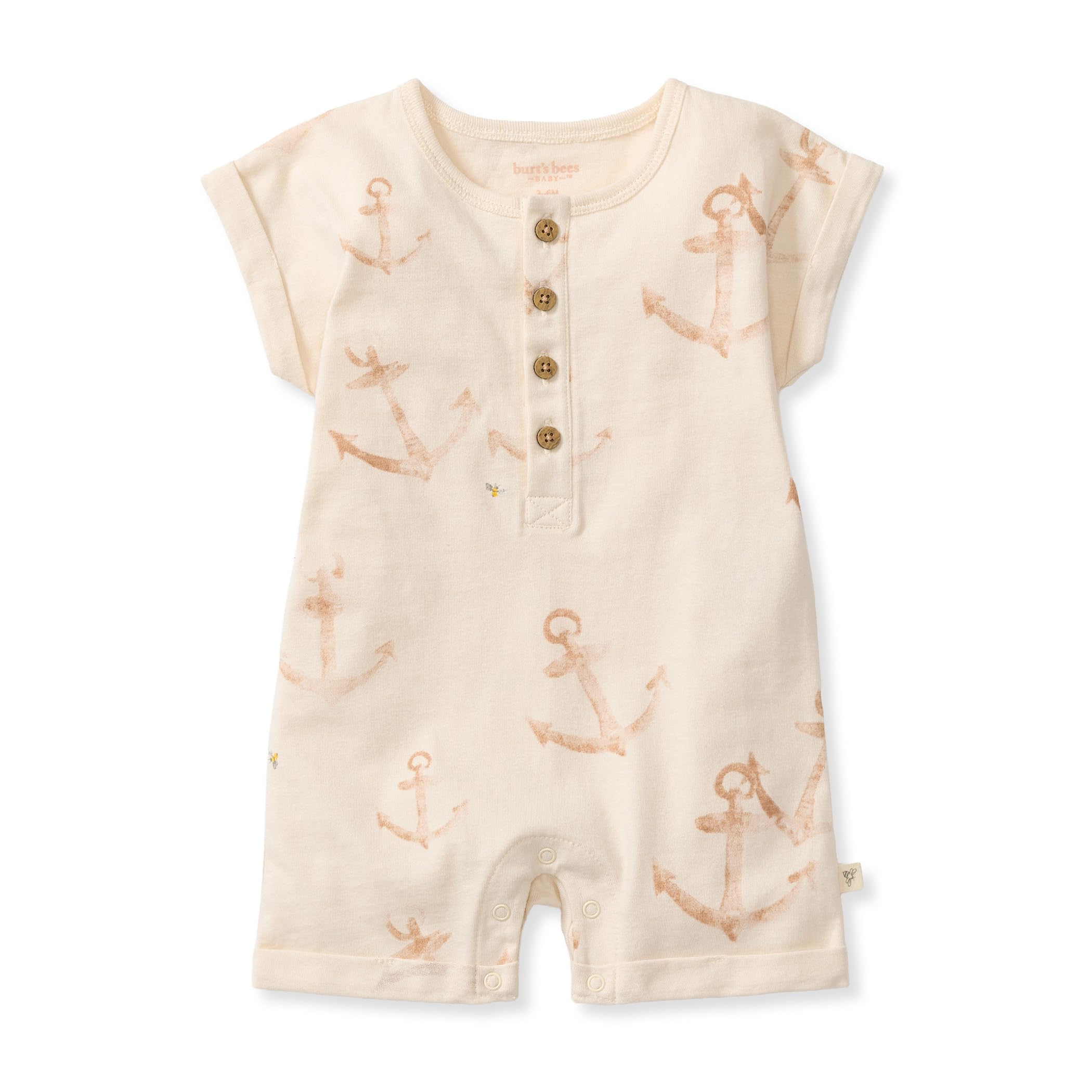 Burt's Bees Baby Baby Boys' Short Sleeve Rompers