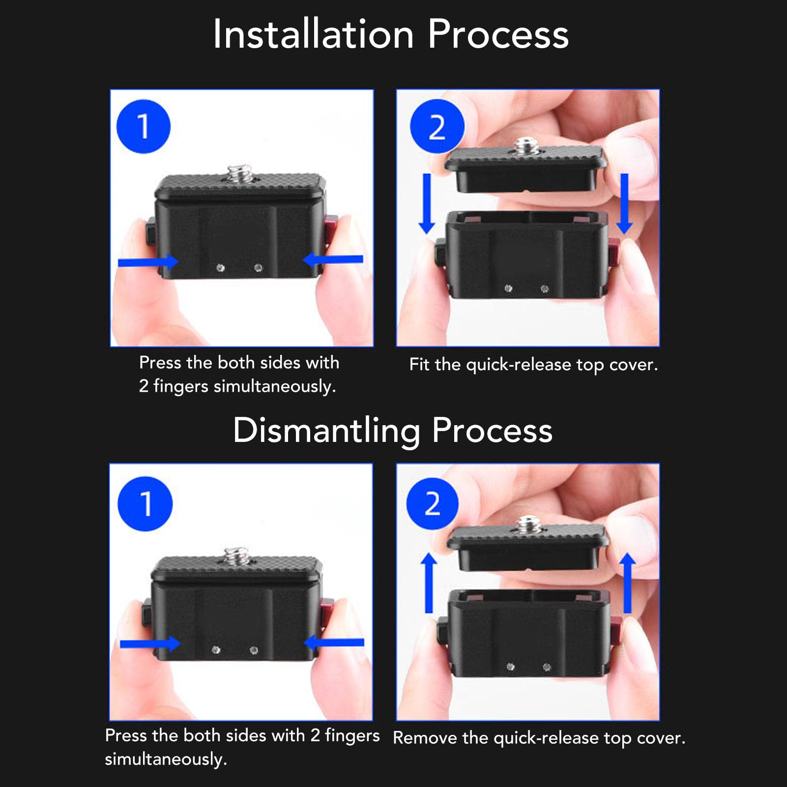 Sports Camera Riding Mount Adapter with Ball Head, Quick Release Base, for Tripod, Selfie Stick, Car, Cycling, with Aluminum Alloy Construction, for Mirrorless, Action