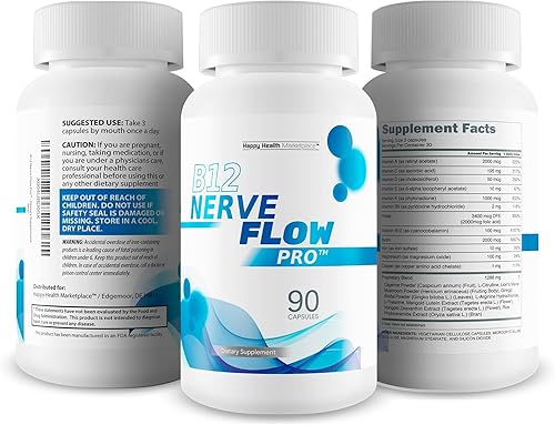 Miniatura 4 de B12 Nerve Flo Pro - Nuestro mejor suplemento de neuropatía B12 - Vitaminas de daño nervioso - Suplemento de apoyo nervioso vitamina B12 - Magnesio