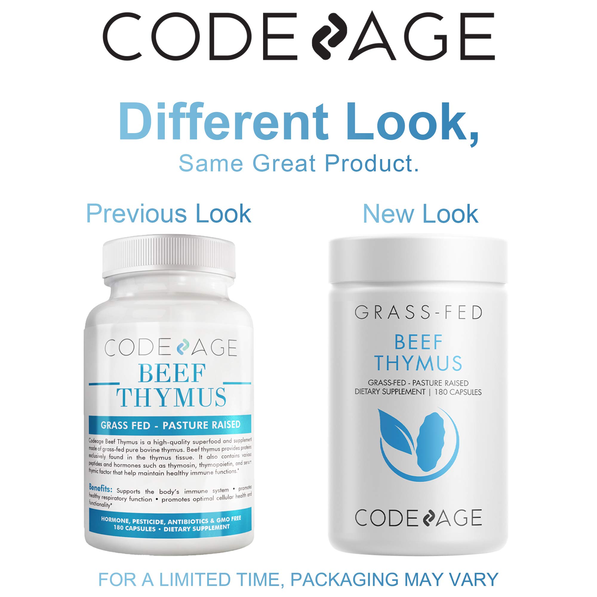 Codeage Grass Fed Beef Thymus Supplement Freeze Dried, NonDefatted