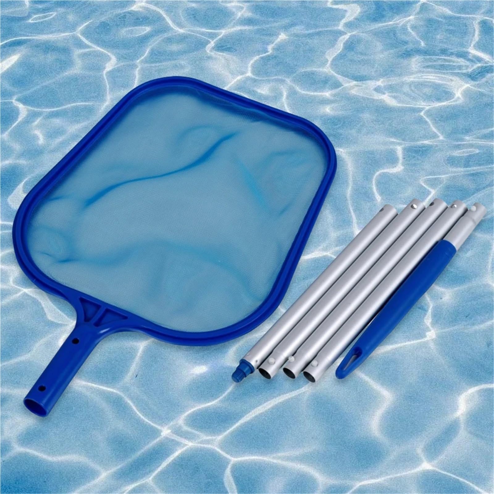 Red recogedora de Hojas for Piscinas, 5 Secciones, Poste Aluminio, Red Limpieza for, telescópica, for jacuzzis y Accesorios Exterior para Piscina Estanque