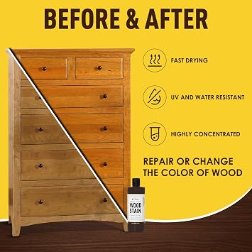 DWIL Wood Stain - Water Based Wood Paint, Multiple Finishes, Fast Drying, Indoor and Outdoor Furniture Paint, Wood Paneling, Wood Cabinets, Low Odor & Non-Toxic (8.5oz Natural Oak)