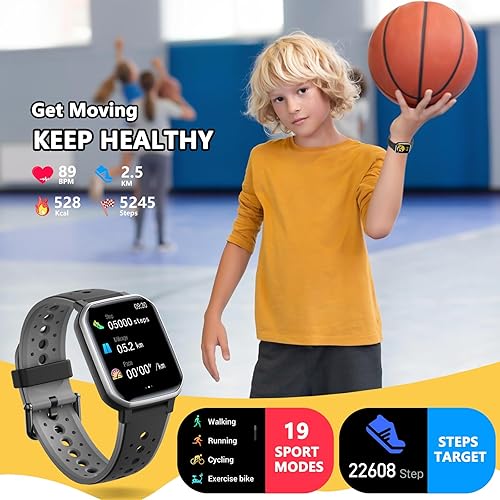 Miniatura 4 de Reloj inteligente para niños y adolescentes, rastreador de fitness sin necesidad de teléfono, reloj para niños y niñas con 19 modos deportivos,