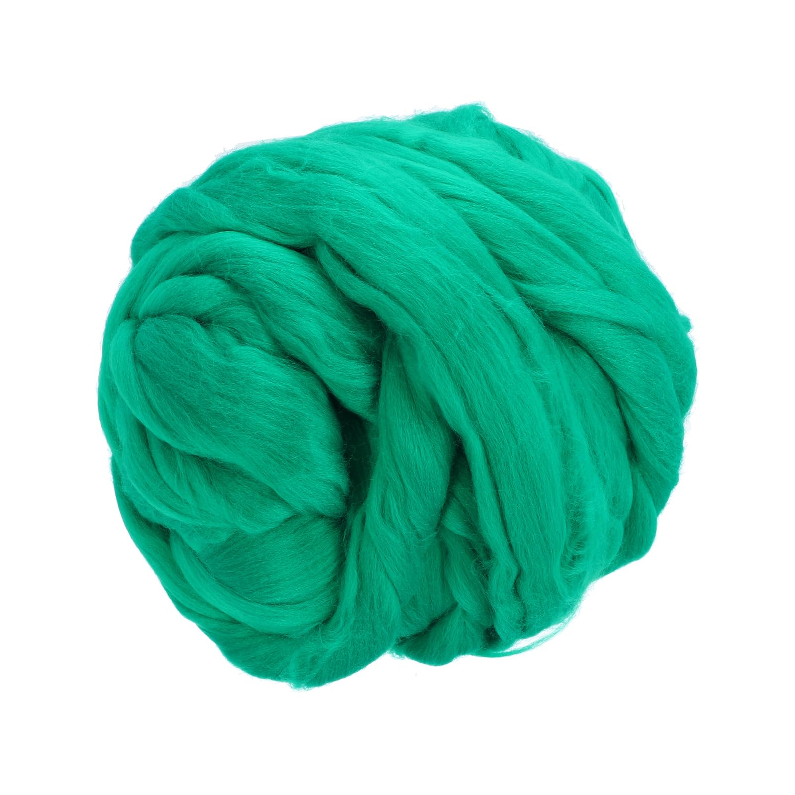 PATIKIL Wool Roving Yarn, 250G/8.8OZ Soft Felting Wool Pure Chunky Roving Yarn Bulk for Needle Felting Knitting Blanket Spinning Weaving DIY Craft, Green