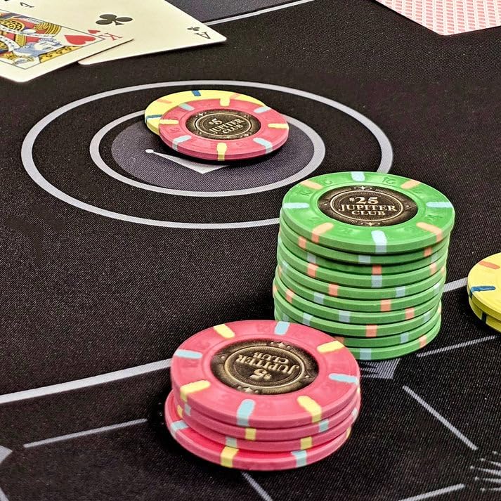Jupiter Club 43mm Oversized Premium Clay 11gm Poker Chips - Roll of 50 New Chips! image 5