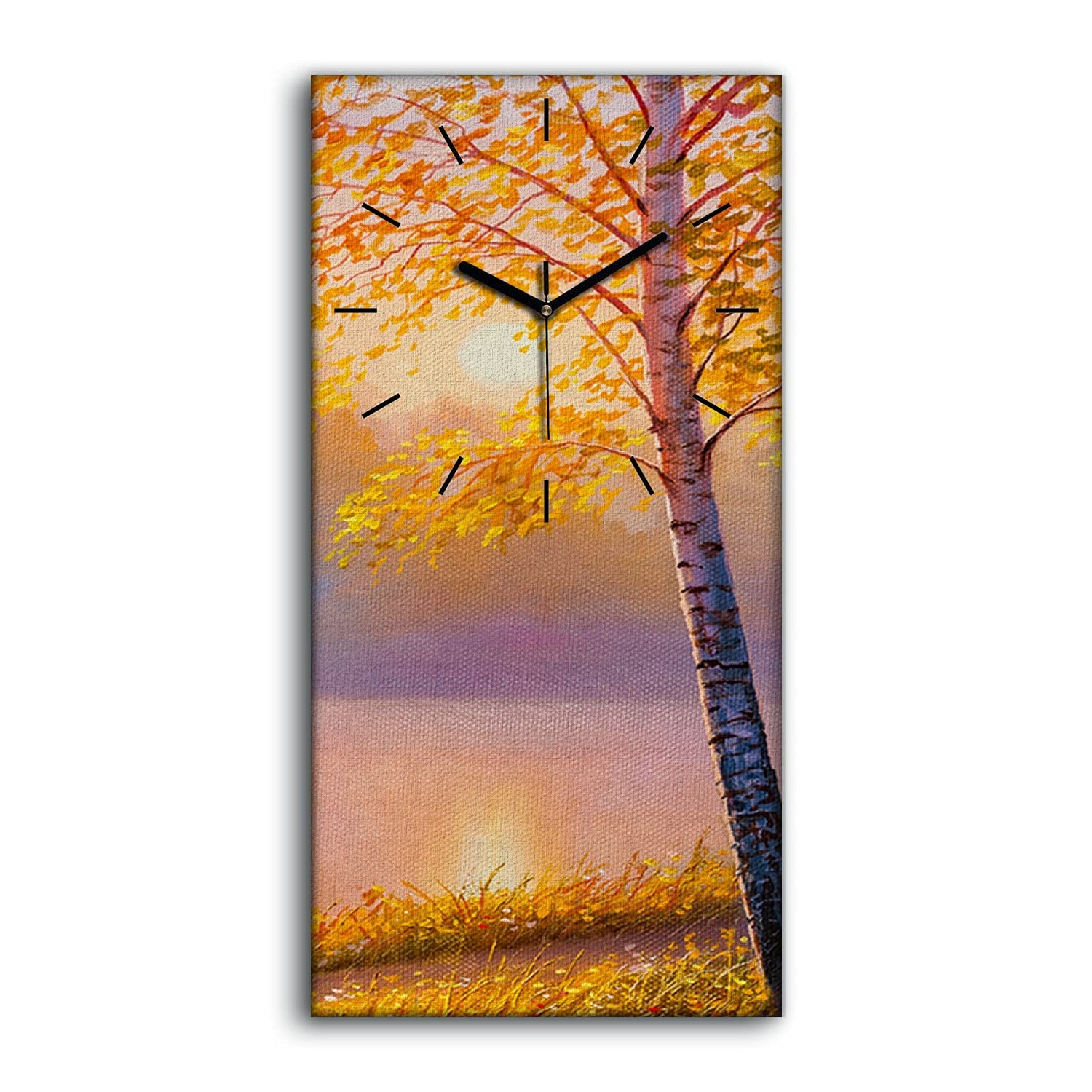 Horloge sur Toile Nature Forêt et Rivière 30x60cm Coloray pour Salon