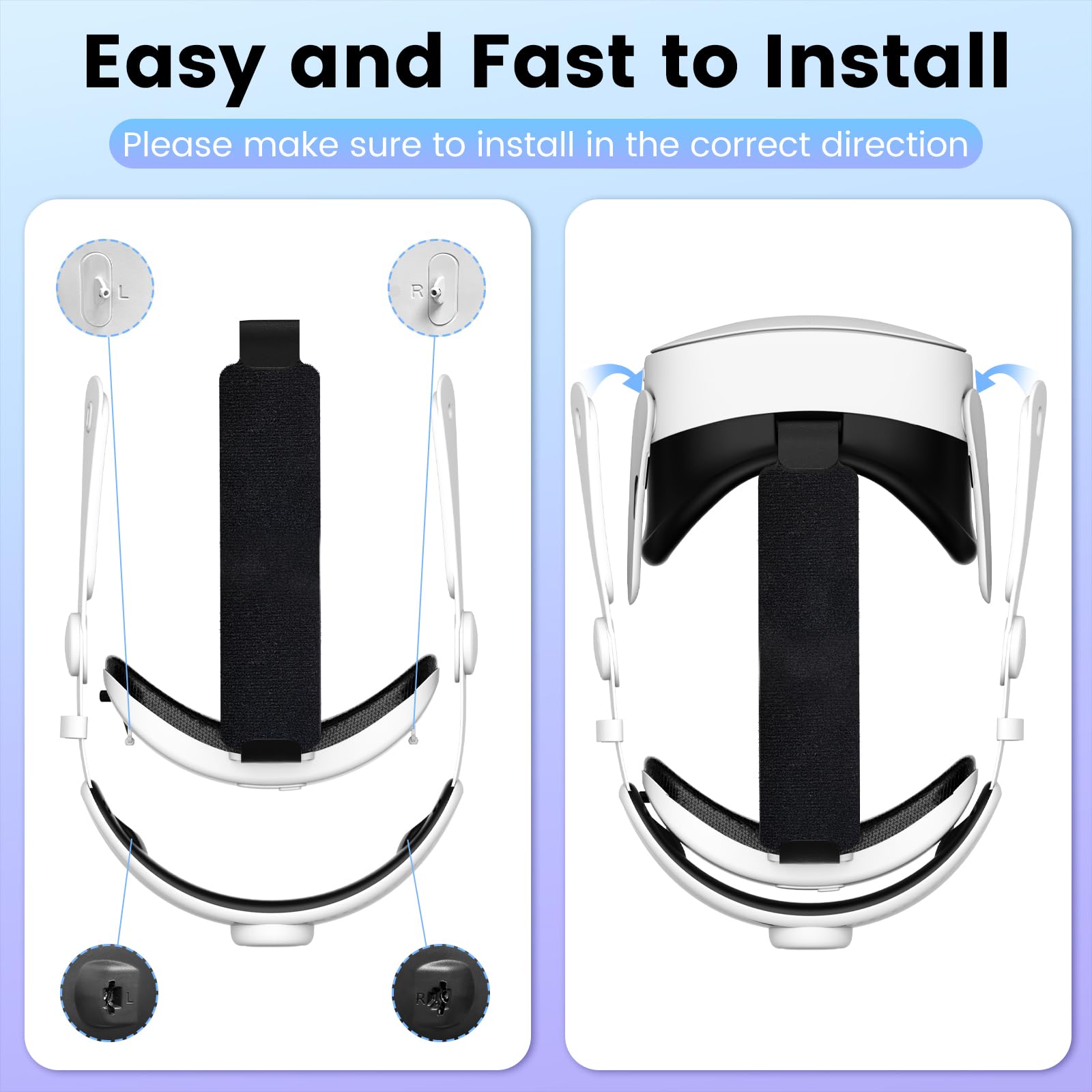 Head Strap with Battery for Meta Quest 3S/3, Rechargeable Battery Pack Headstrap for Oculus 3/3s, Nexatrix Detachable Elite Strap for VR Headset (6,000mAh Battery)