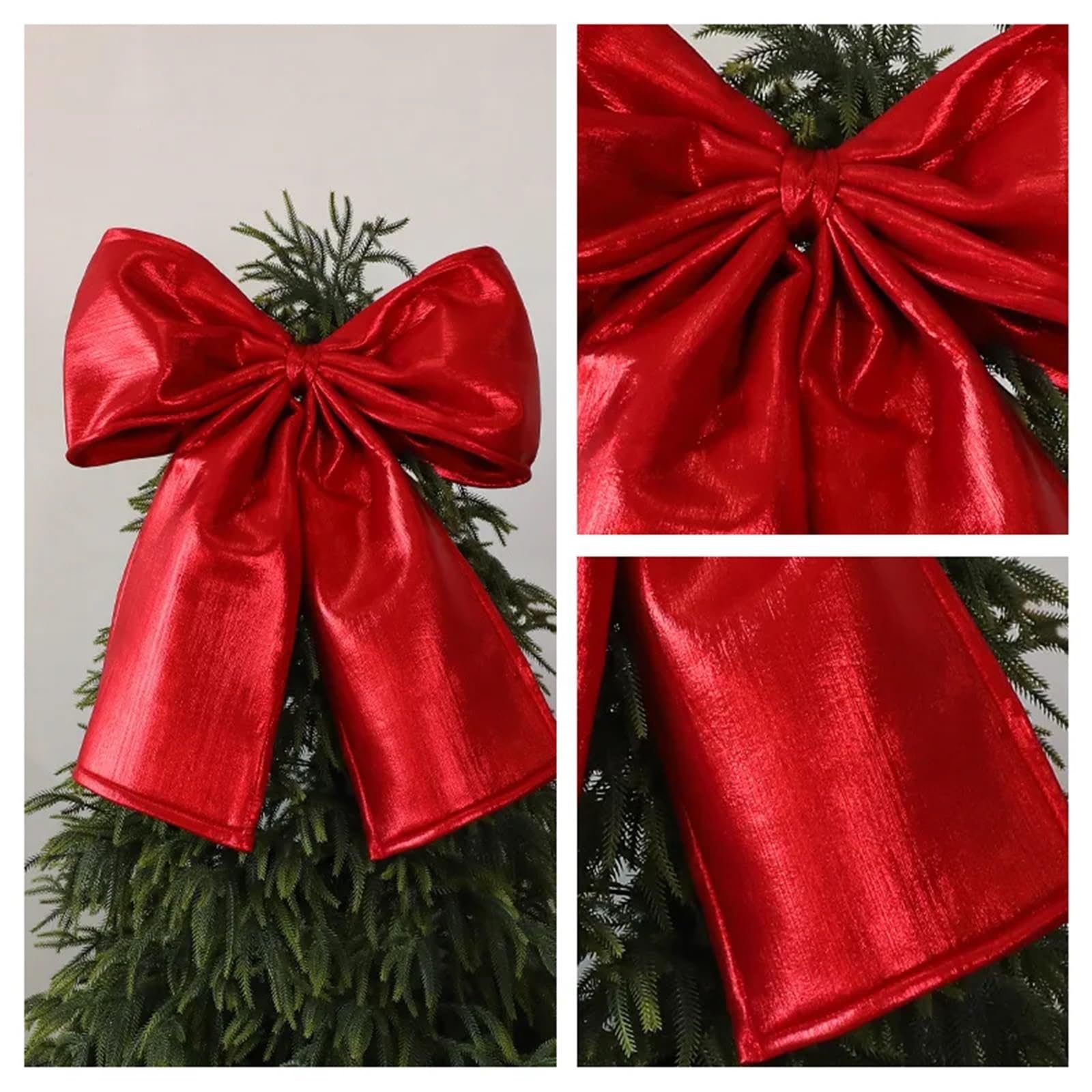Schleifen Weihnachten Weihnachtsbaumspitze Schleife, rot, Lange Bänder, extra groß, Satin, Türanhänger, Dekoration, Party(Color 8)